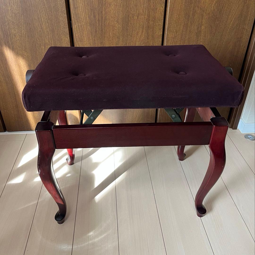 ピアノ椅子 猫脚 高低自在 調整 ブラウン 木目 ピアノ　良品　比較的美品