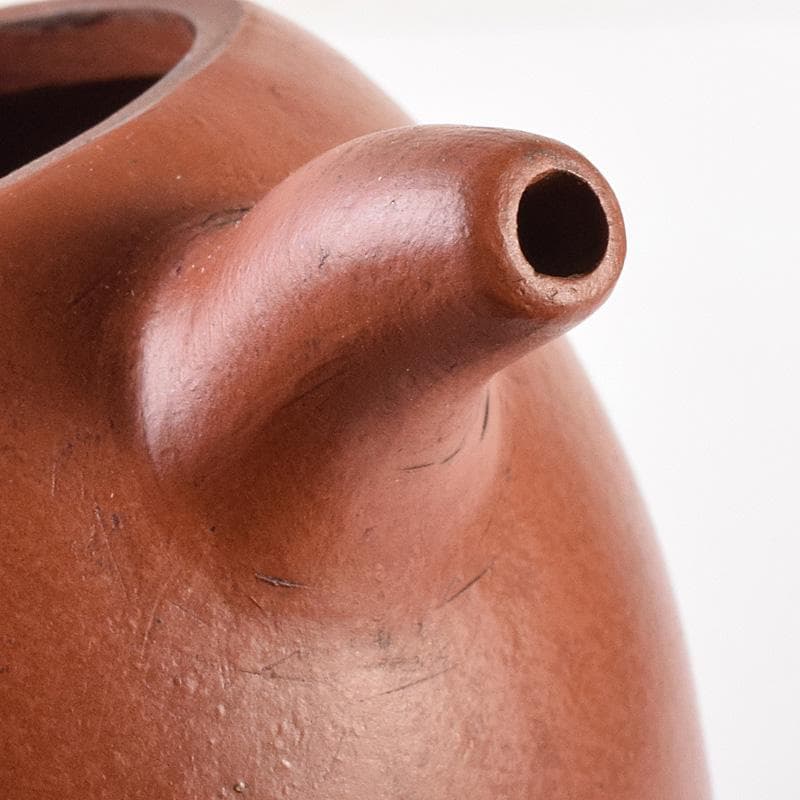 中国　孟臣製　君子之交談如水　紫砂　朱泥　急須　茶壷　C　R7876