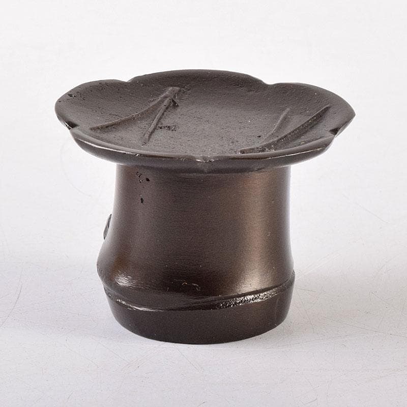 茶道具　平安金工師　山本閑浄造　銅製　松竹梅　蓋置　共箱　C　7957