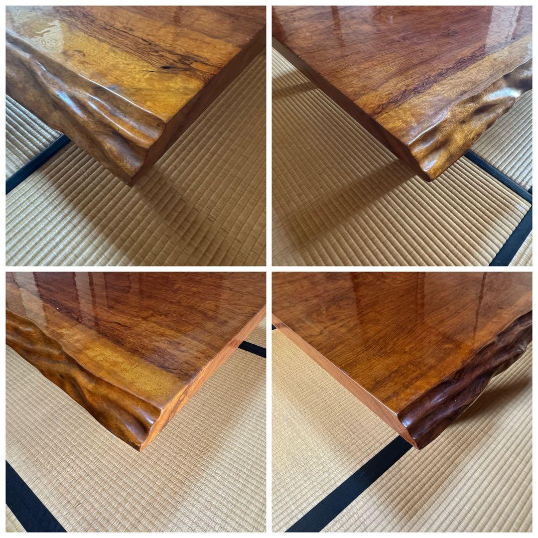【希少】天然木 ローテーブル 1枚板 無垢材 ちゃぶ台　座卓 総無垢 極上木目