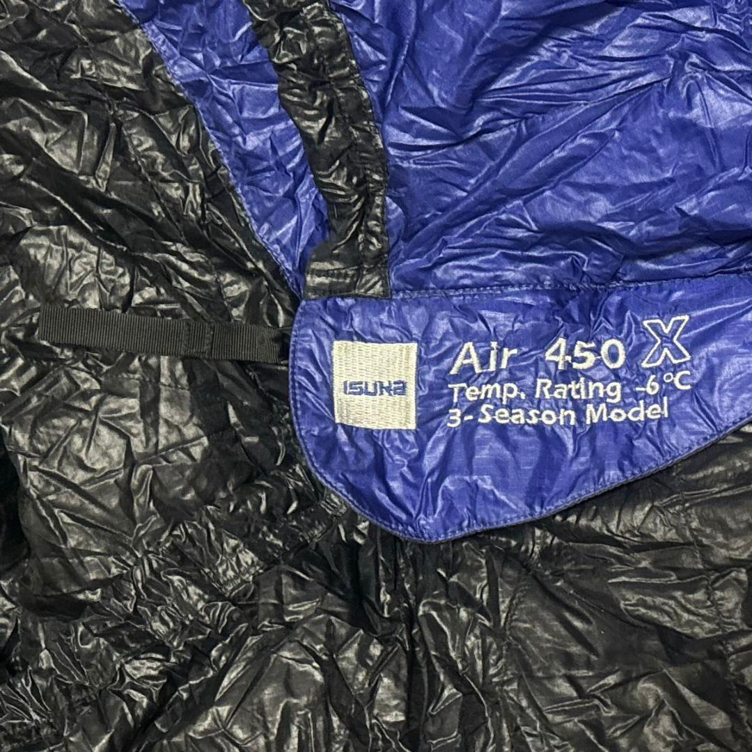 美品 ISUKA イスカ エア 450X シュラフ 寝袋 寝具 ロイヤルブルー
