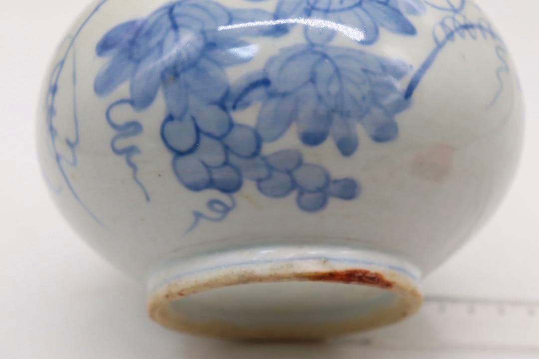 李朝　染付　壺　送料込み0627