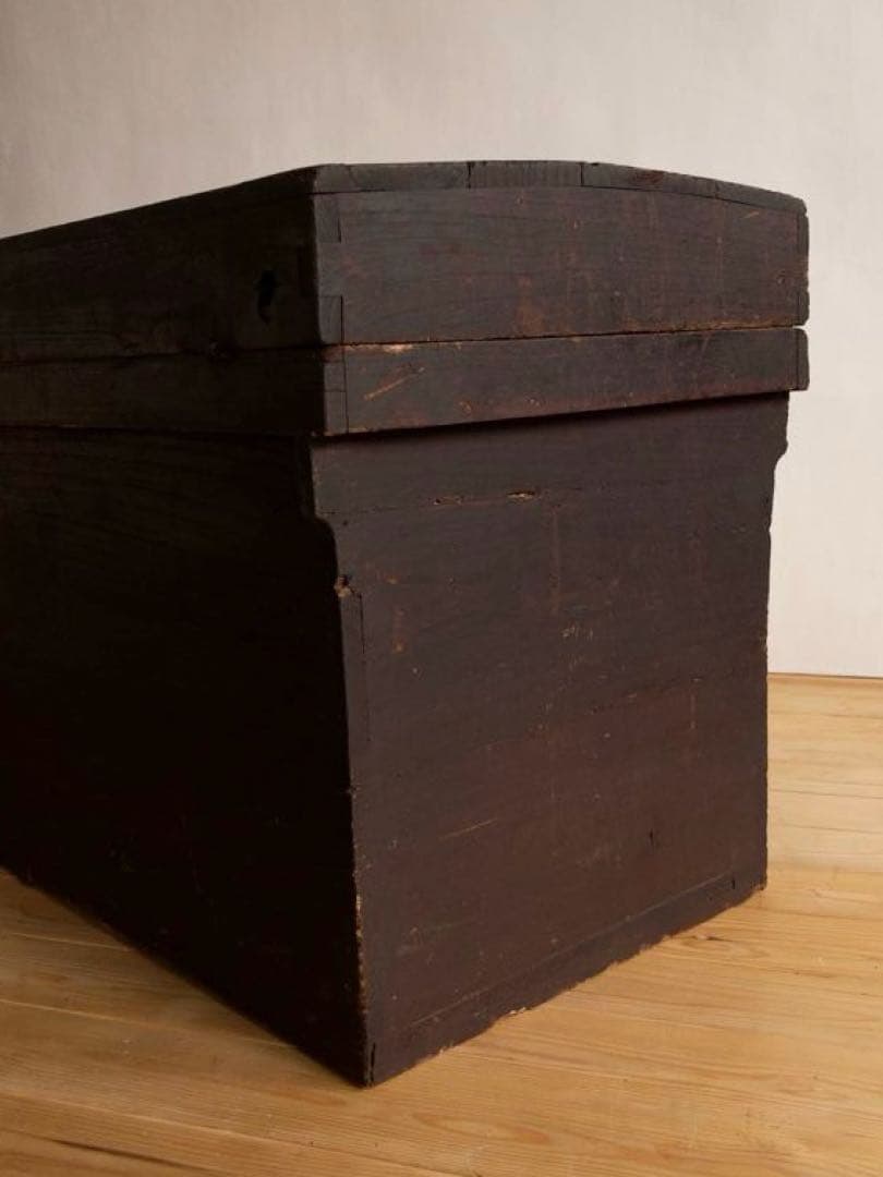 大型　無垢　木箱　M066 高さ約73㎝　店舗什器　ディスプレイ台　古道具