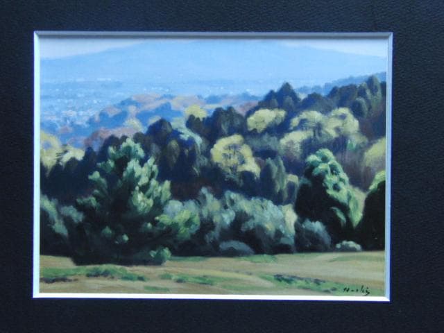 橋本博英、芽吹きの眺望、希少な画集より、新品高級額・額装付