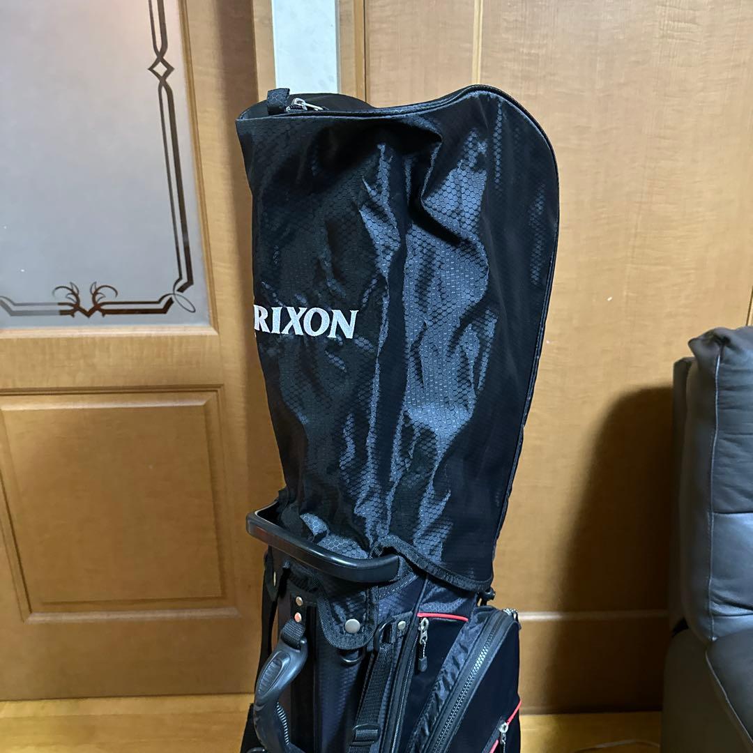 スリクソンスタンド式キャディバッグ9型フード付き＆ゴルフバッグセット品