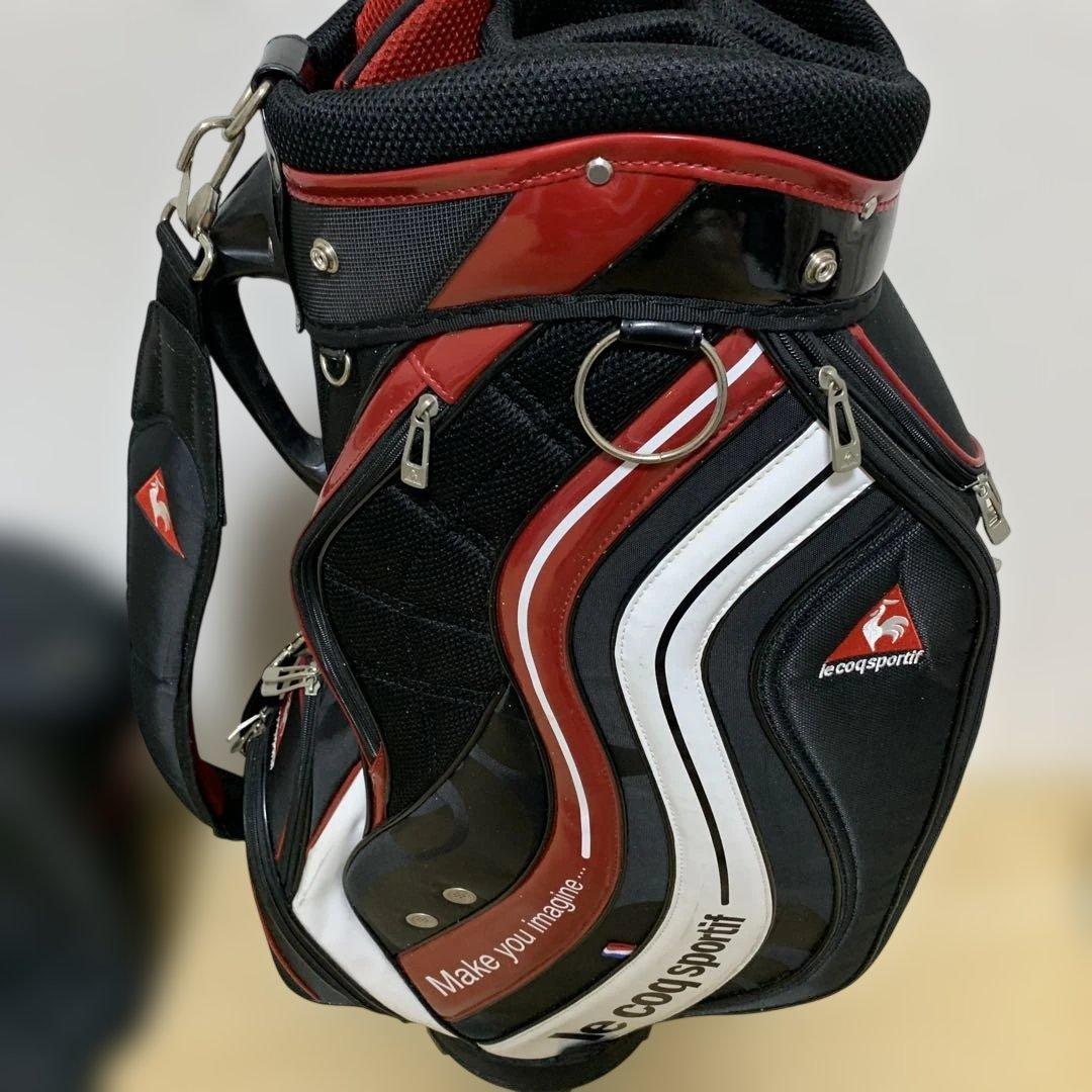 le coq sportif キャディバッグ 黒/赤/白