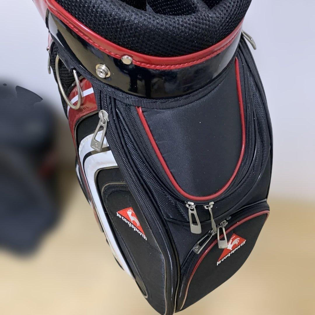 le coq sportif キャディバッグ 黒/赤/白