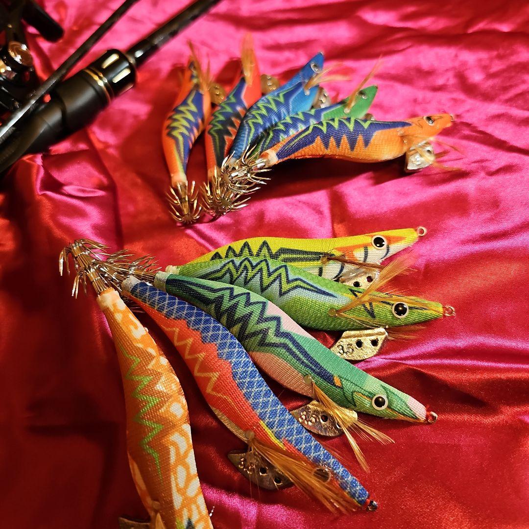 エギングロッド　リール　エギ豪華セット　新品peライン0.6号着用