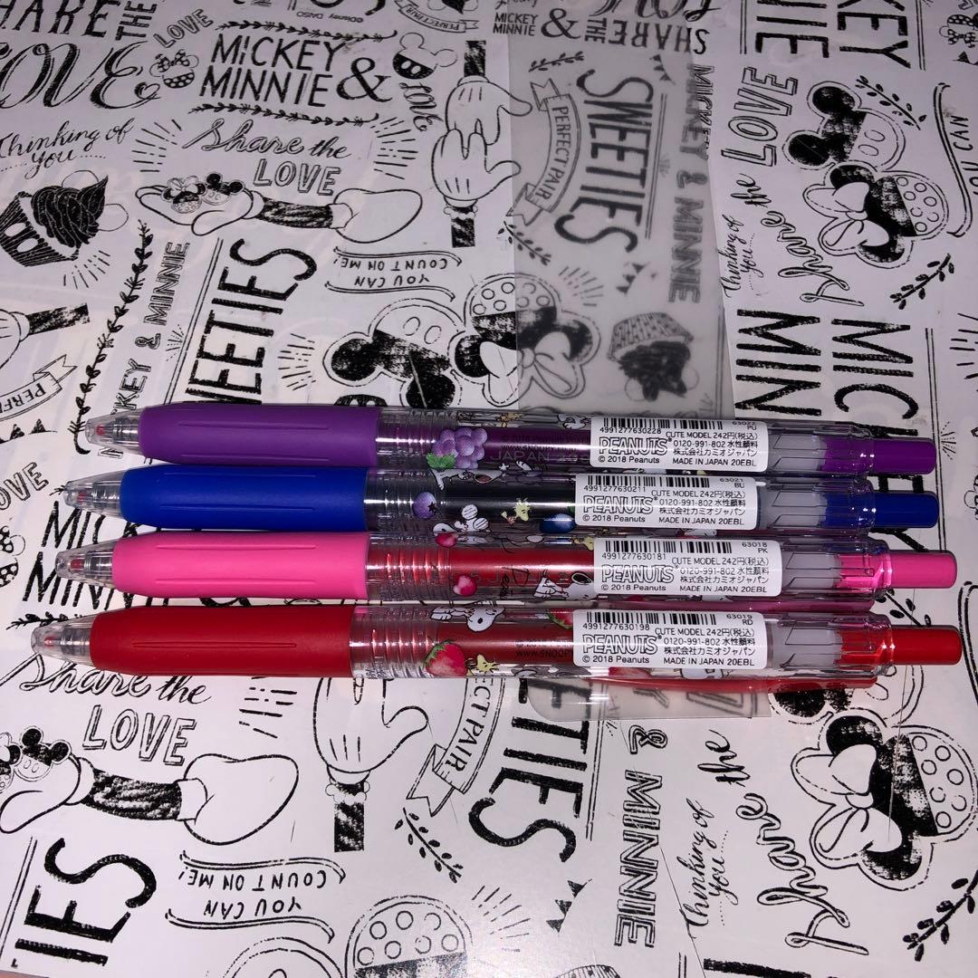 スヌーピー SARASA サラサ　フルーツ柄4本