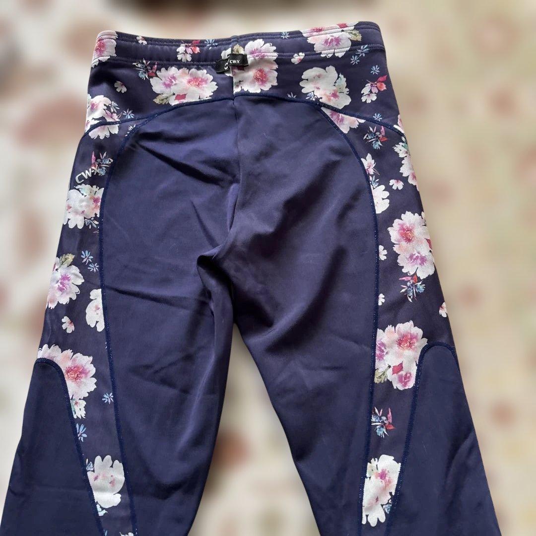 CW-X セットアップ ネイビー フラワープリント ヨガウェアセット
