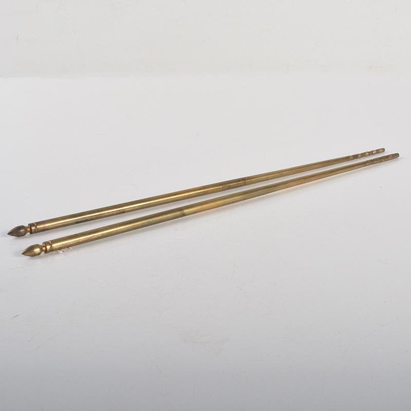 茶道具　下間庄兵衛造　銅製　御飾　火箸　共箱　C　6199