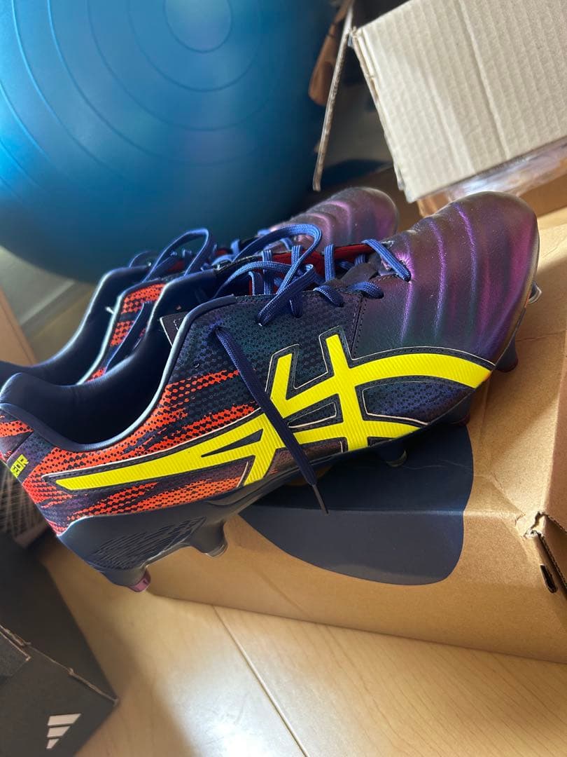 ASICS スパイクシューズ ネイビー/オレンジ