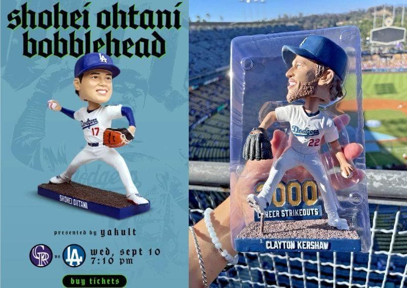 【２ピッチャーセット】大谷翔平50/50 & クレイトンカーショーボブルヘッド