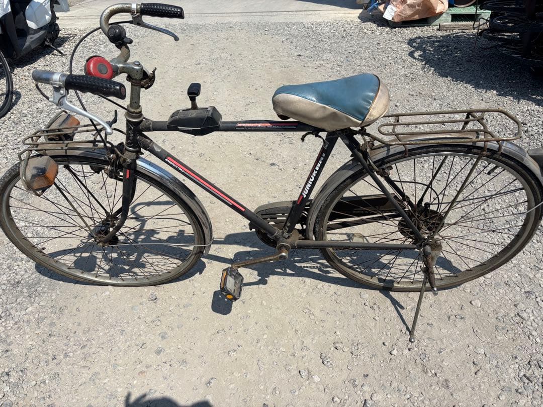 シティバイク 26インチ 黒/赤 スチールフレーム