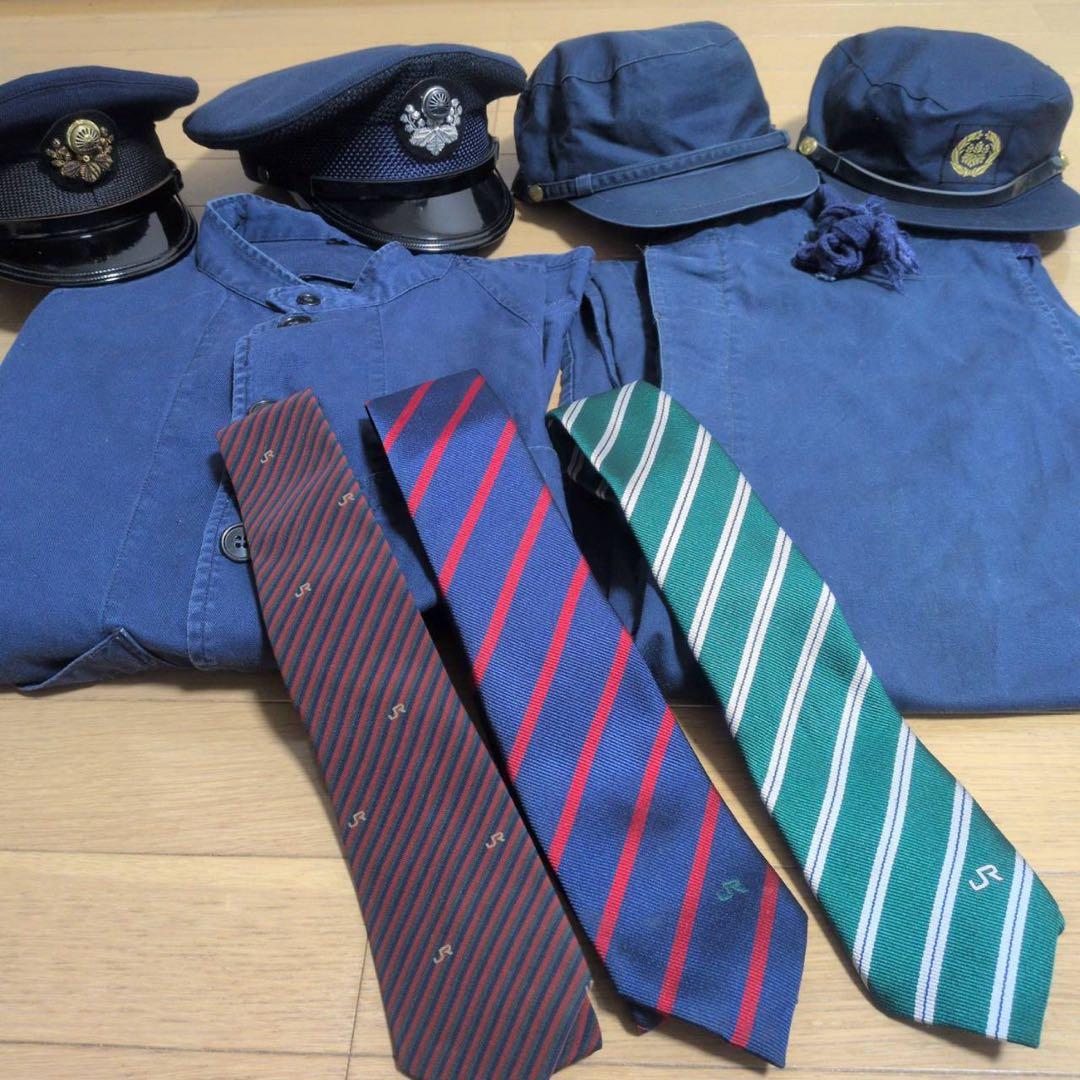 【希少】国鉄 制服 制帽 作業帽 ネクタイ JNR 2号 昭和43年 3号 鉄道