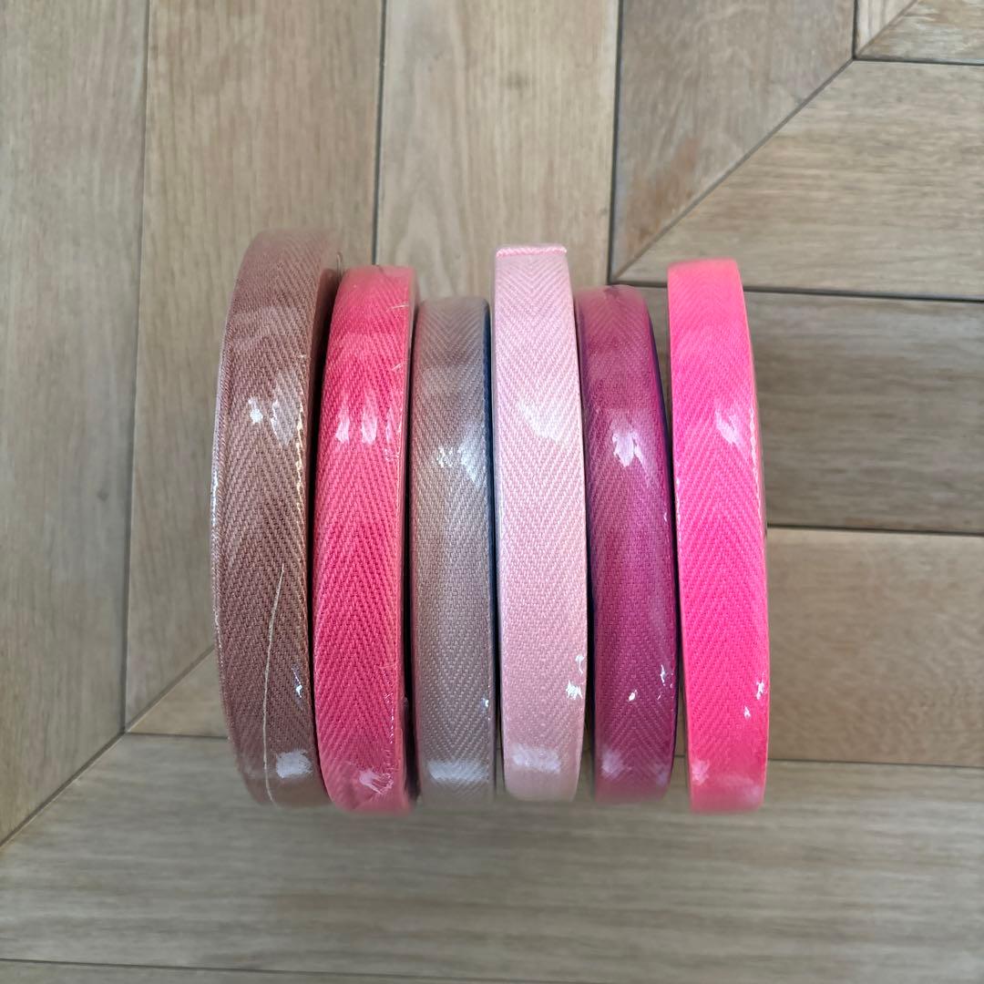 手芸テープ カラーテープ ファッションテープ 布テープ ピンク系 日本製 6色組