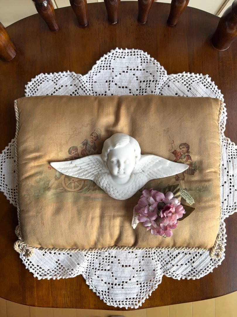 ♡ フランスアンティーク　エンジェルの壁掛け　天使の羽　ビスクドール　コンソール