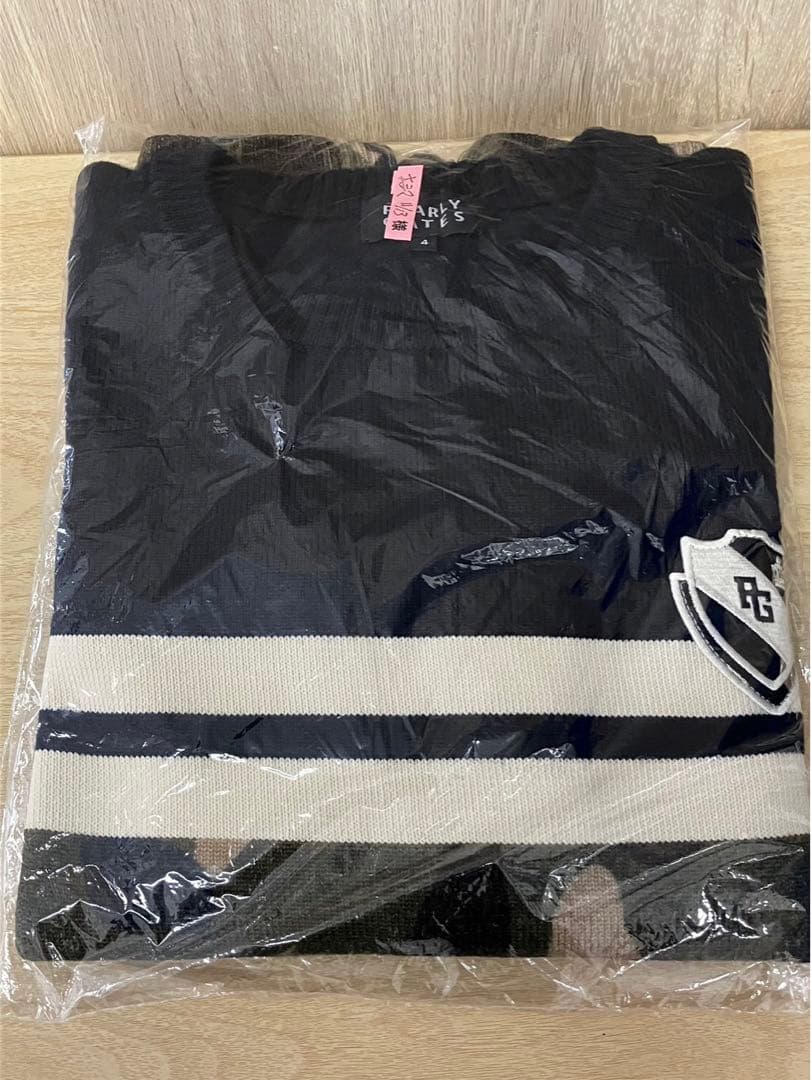 美品 パリーゲイツ メンズ ニット セーター カモフラージュ ネイビー