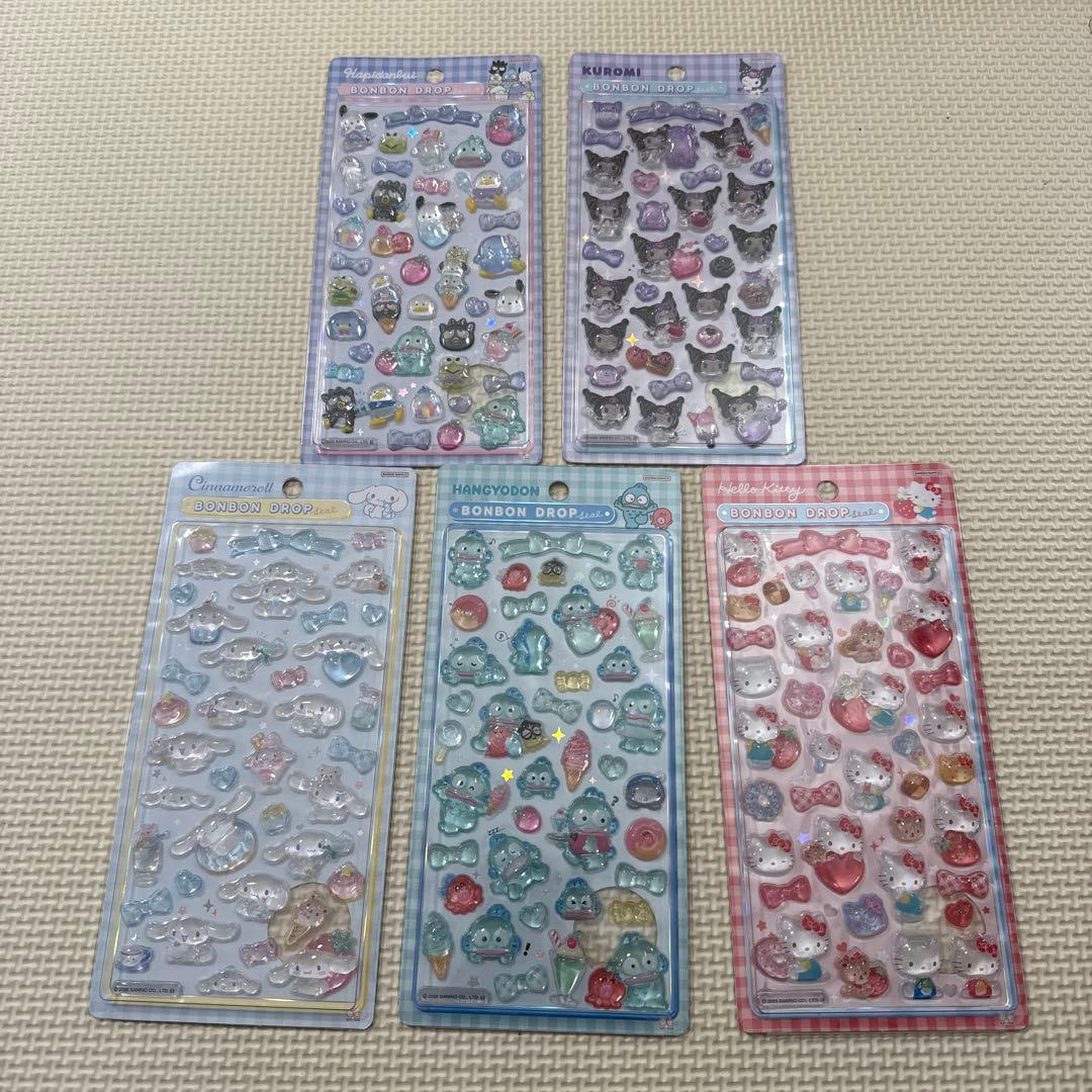 サンリオ　ボンボンドロップシール　第2弾　5枚セット　正規品