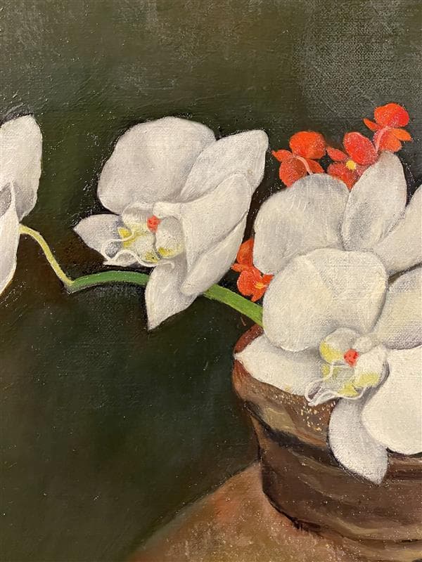 「真作」田中圭三『花の衣』静物画　油彩画　額装　サイン有り　F10号