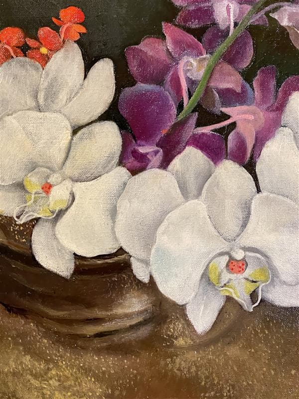 「真作」田中圭三『花の衣』静物画　油彩画　額装　サイン有り　F10号