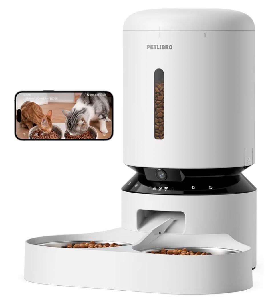 大幅値下げ！多機能・カメラ付き自動給餌器2皿