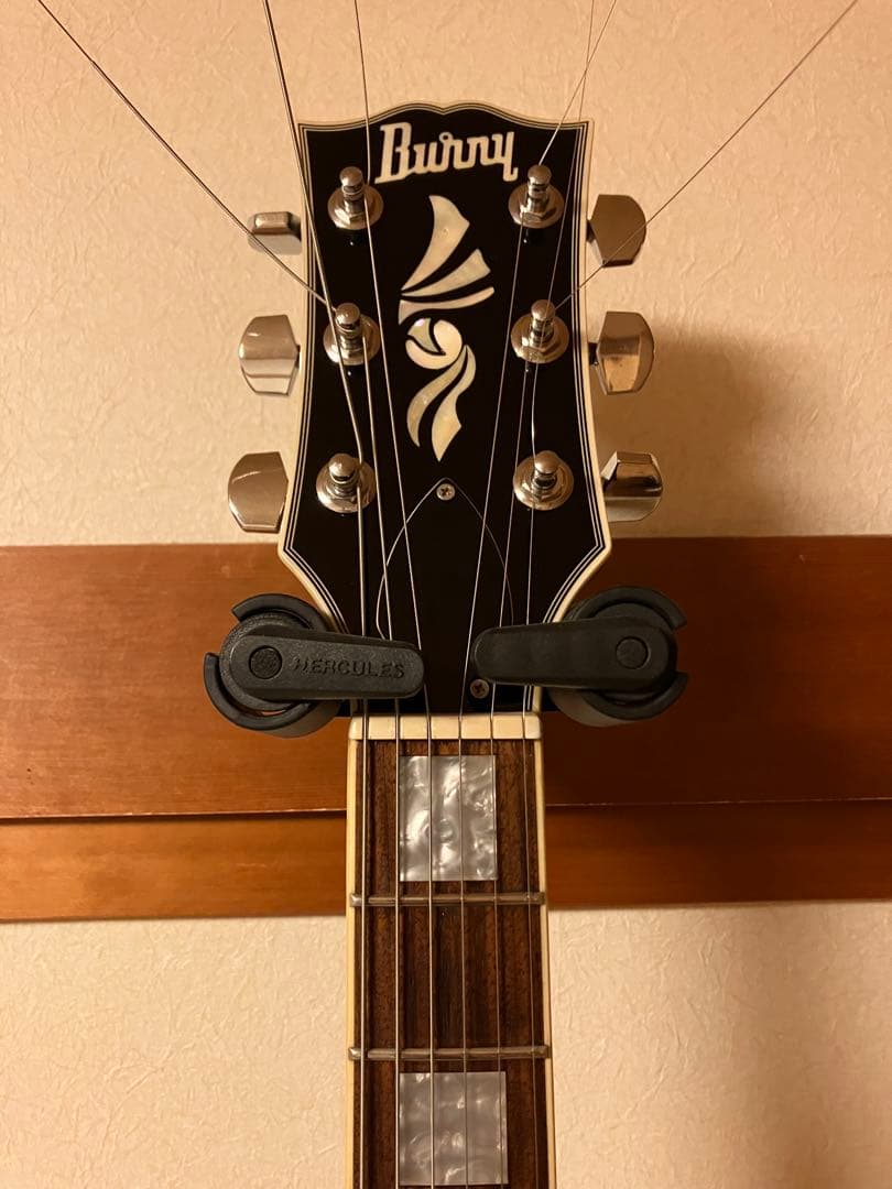 Burny レスポールカスタムタイプ ブラック×シルバー 整備済 メンテ済