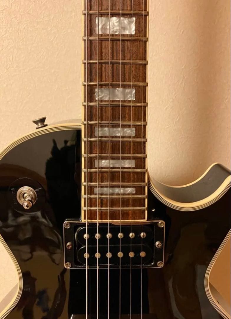 Burny レスポールカスタムタイプ ブラック×シルバー 整備済 メンテ済