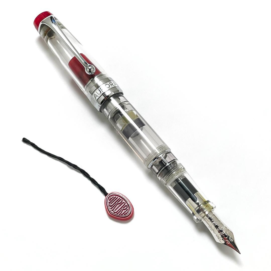 きれい アウロラ 万年筆 限定品 オプティマ デモンストレーター レッド F