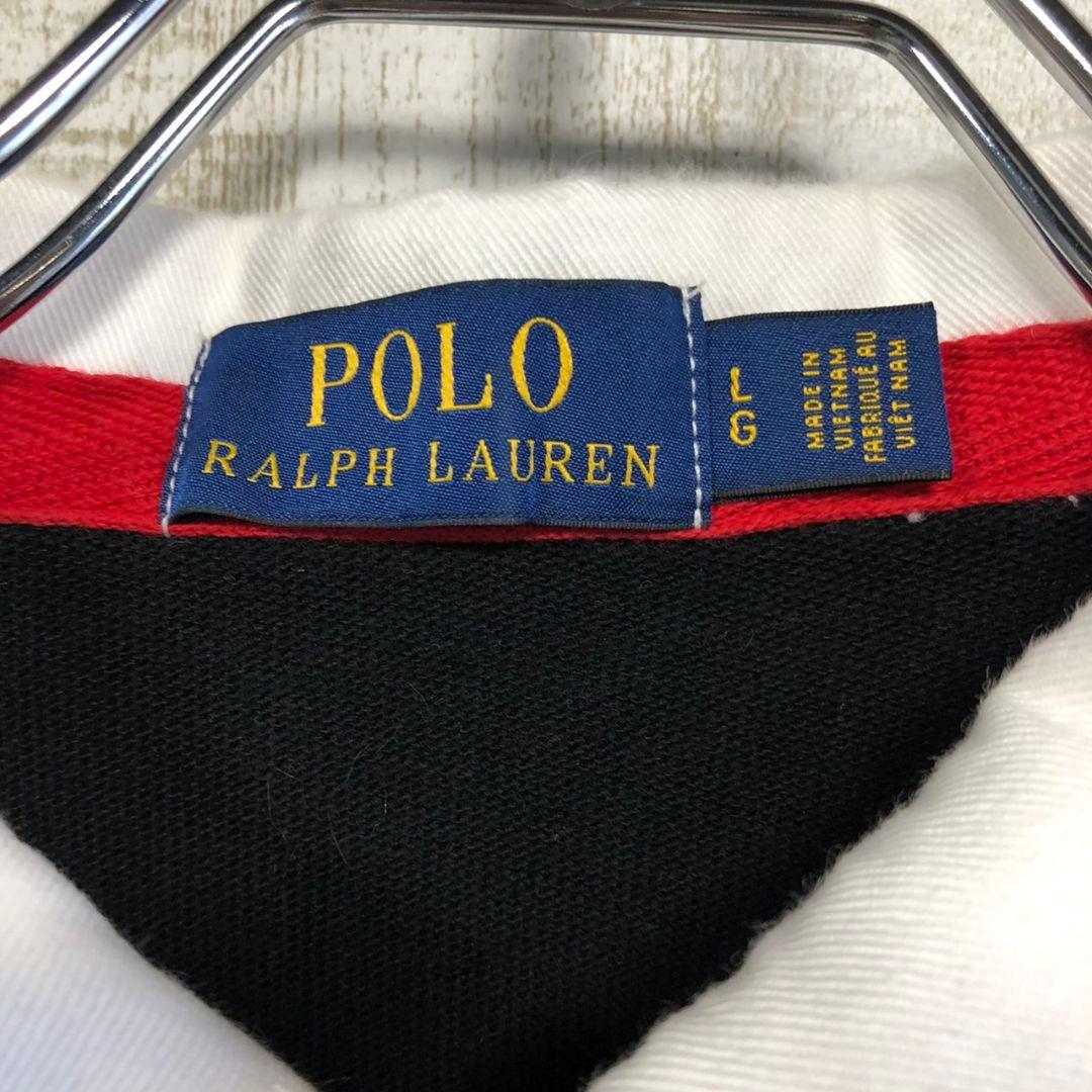 Polo　ポロラルフローレン　ポロベア　刺繍　ラガーシャツ　ポロシャツ　L