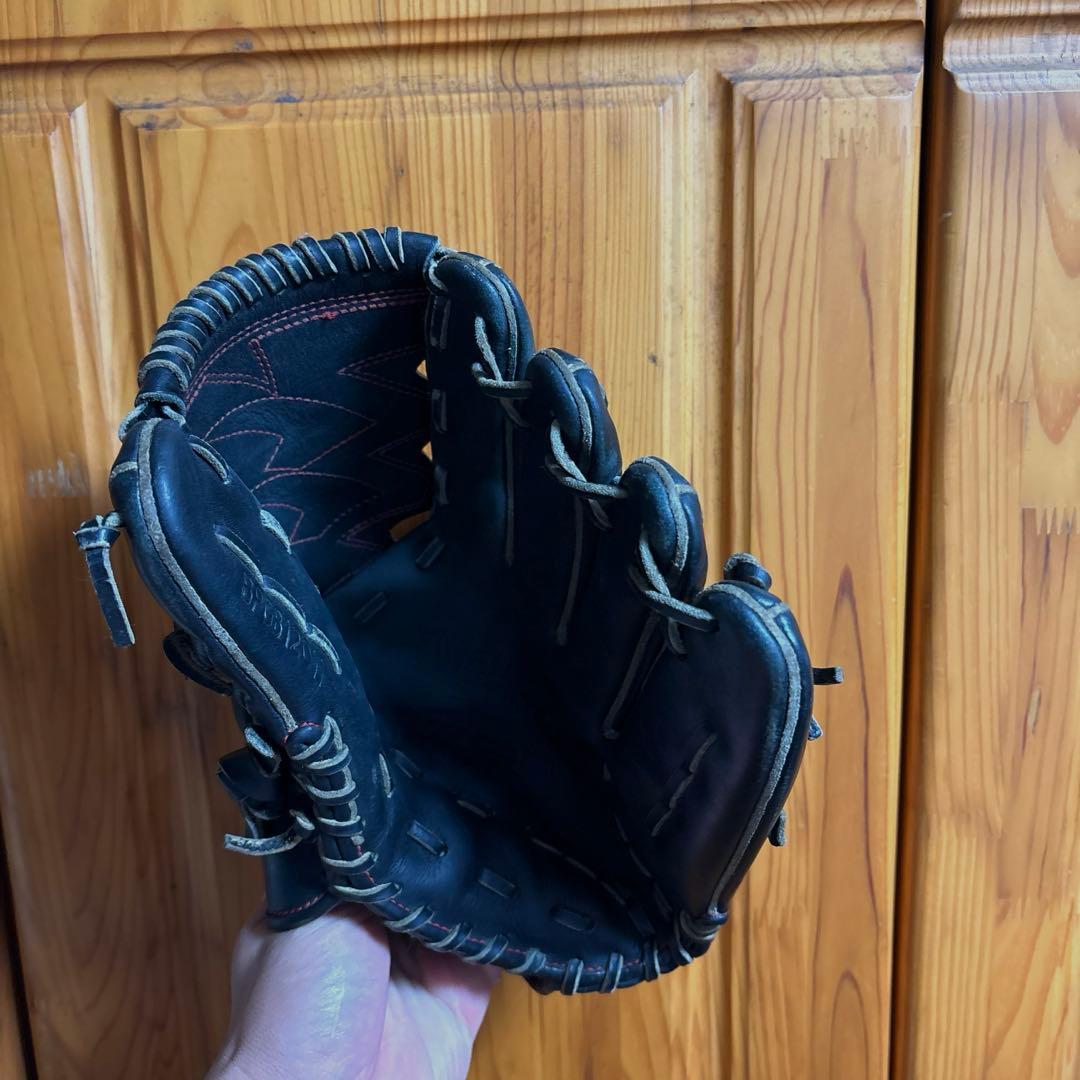 ZETT 硬式用グローブ 黒 炎の模様