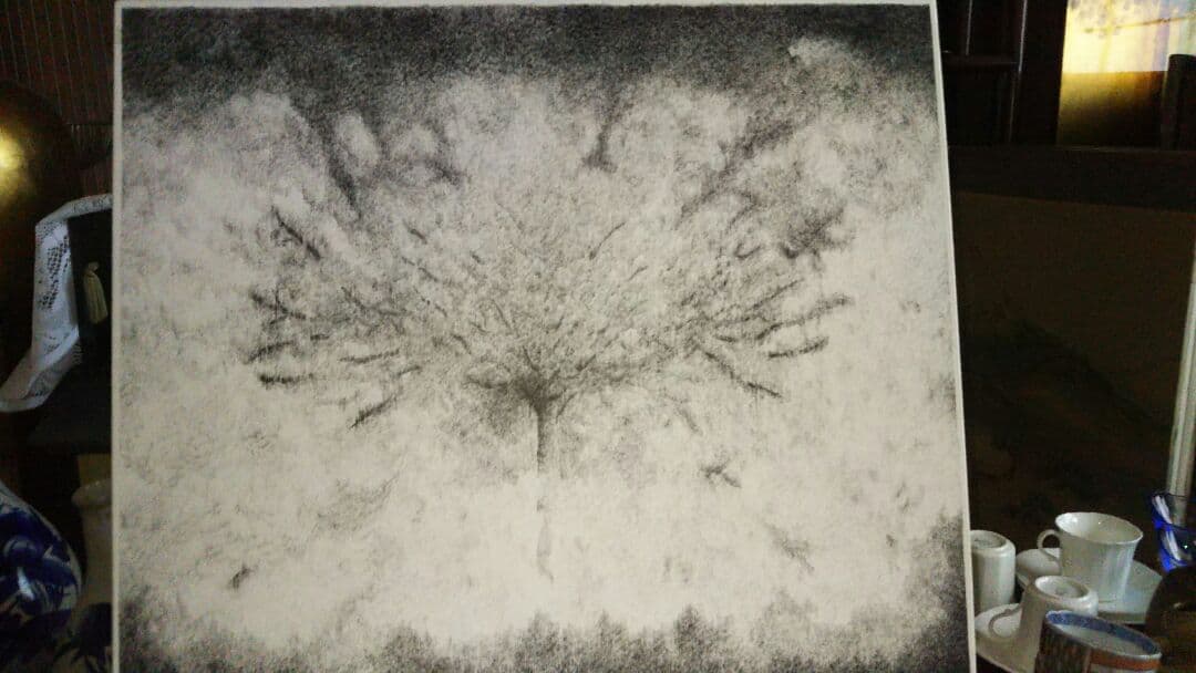 堂免修の10号のペンで書いた絵画です