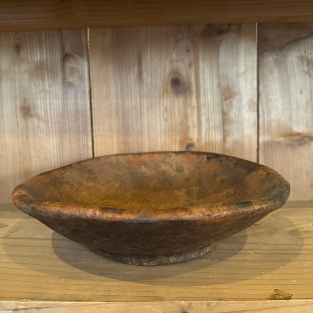 アフリカ 陶製高台鉢 素焼き ビンテージ 器 アンティーク 民藝 古道具 古物