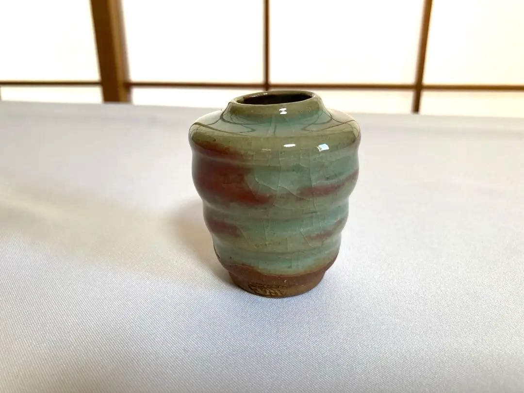 茶入れ　波佐見焼　月夜野　福田 祐泉作　巾着　箱　茶道具美品