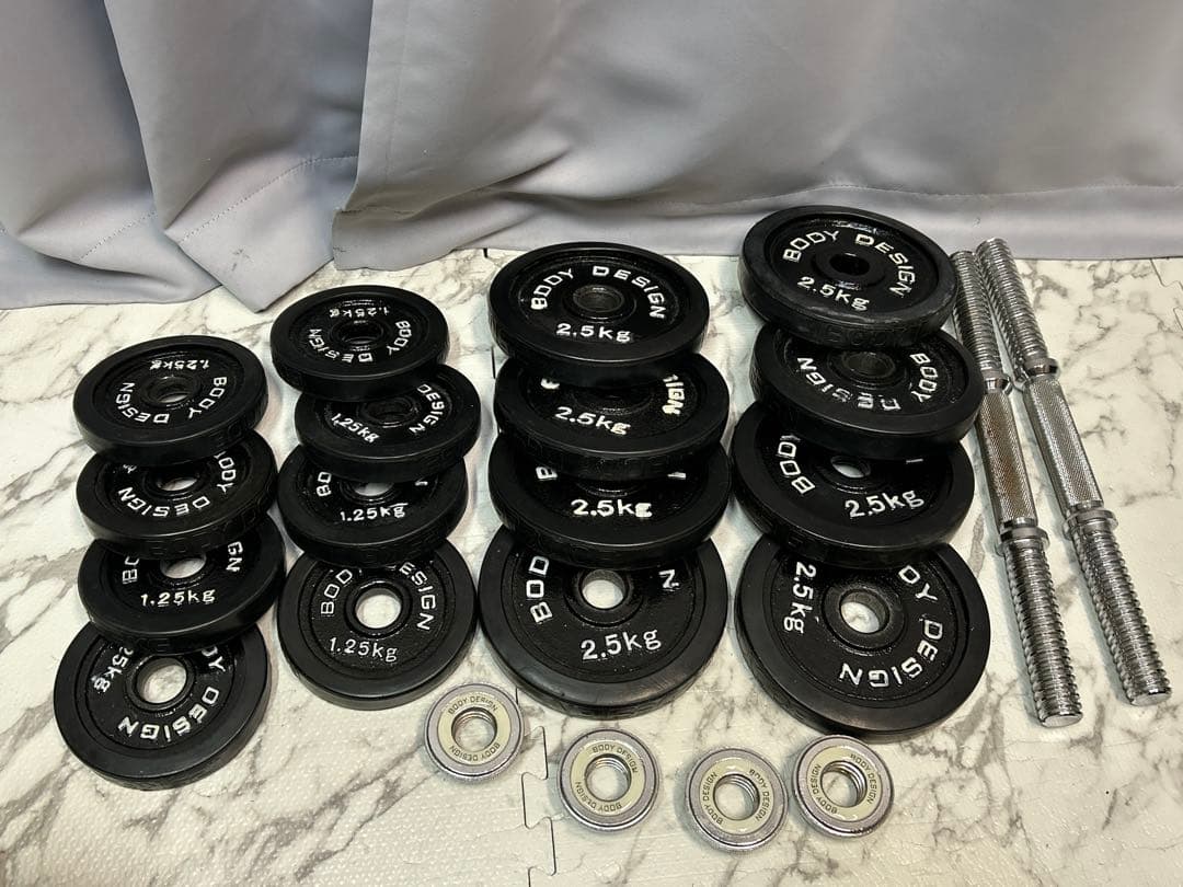 ボディデザイン　ラバー ダンベル　17.5キロ 2本セット　合計35キロ