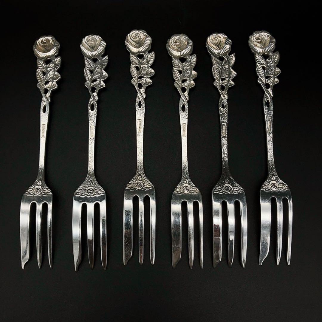 ドイツアンティーク ANTIKO ヒルデスハイムローズフォーク6本