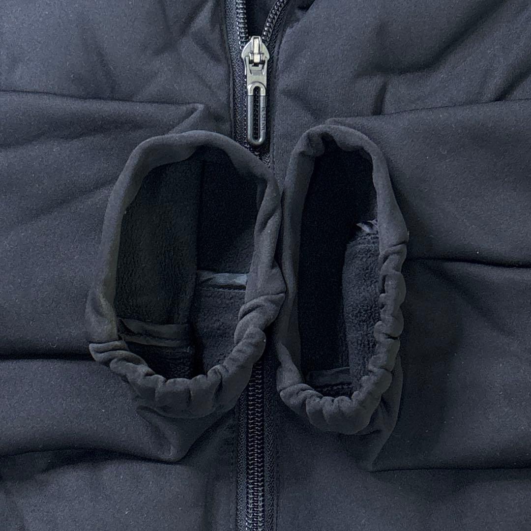 デサントゴルフ ダウンジャケット 袖ロゴ　黒　ブラック　フリース　Lサイズ