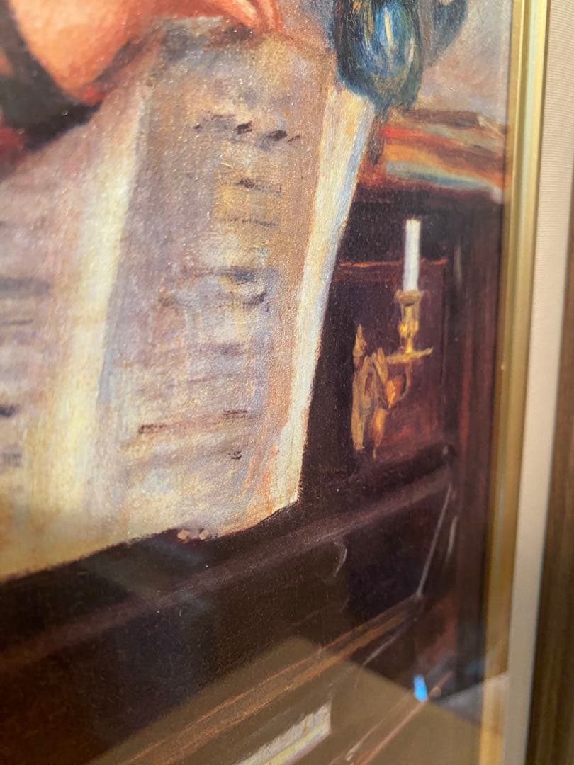 ⭐️新品未使用⭐️ルノワール『ピアノを弾く少女』複製油絵 F6号 受注制作品額装済み