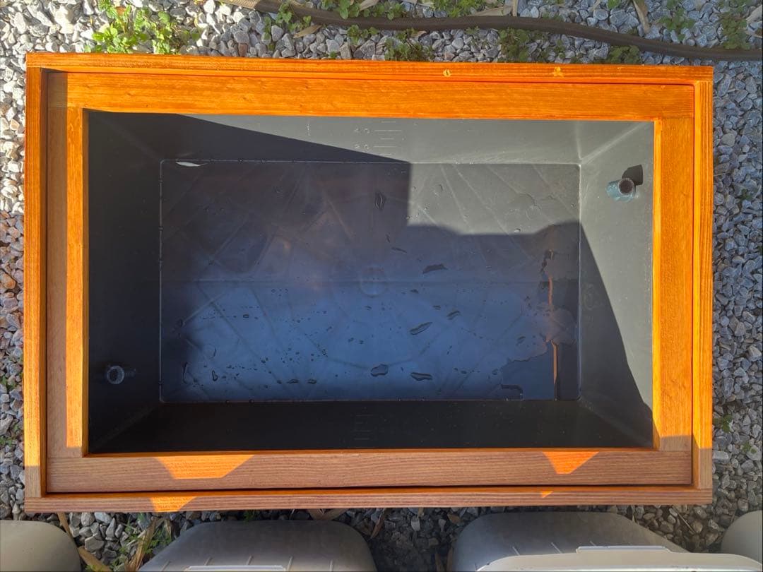 在庫限り⭐️【新品】60Lトロ舟と木枠のセット　めだか飼育ケース　ビオトープ