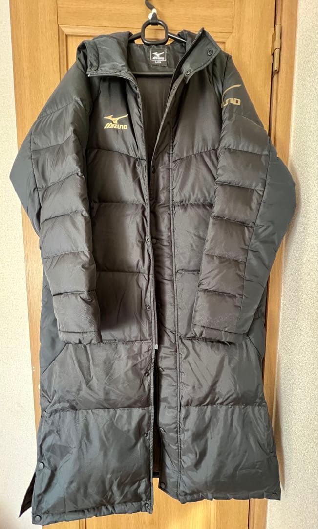 Mizuno ベンチコート ブラック ゴールド刺繍