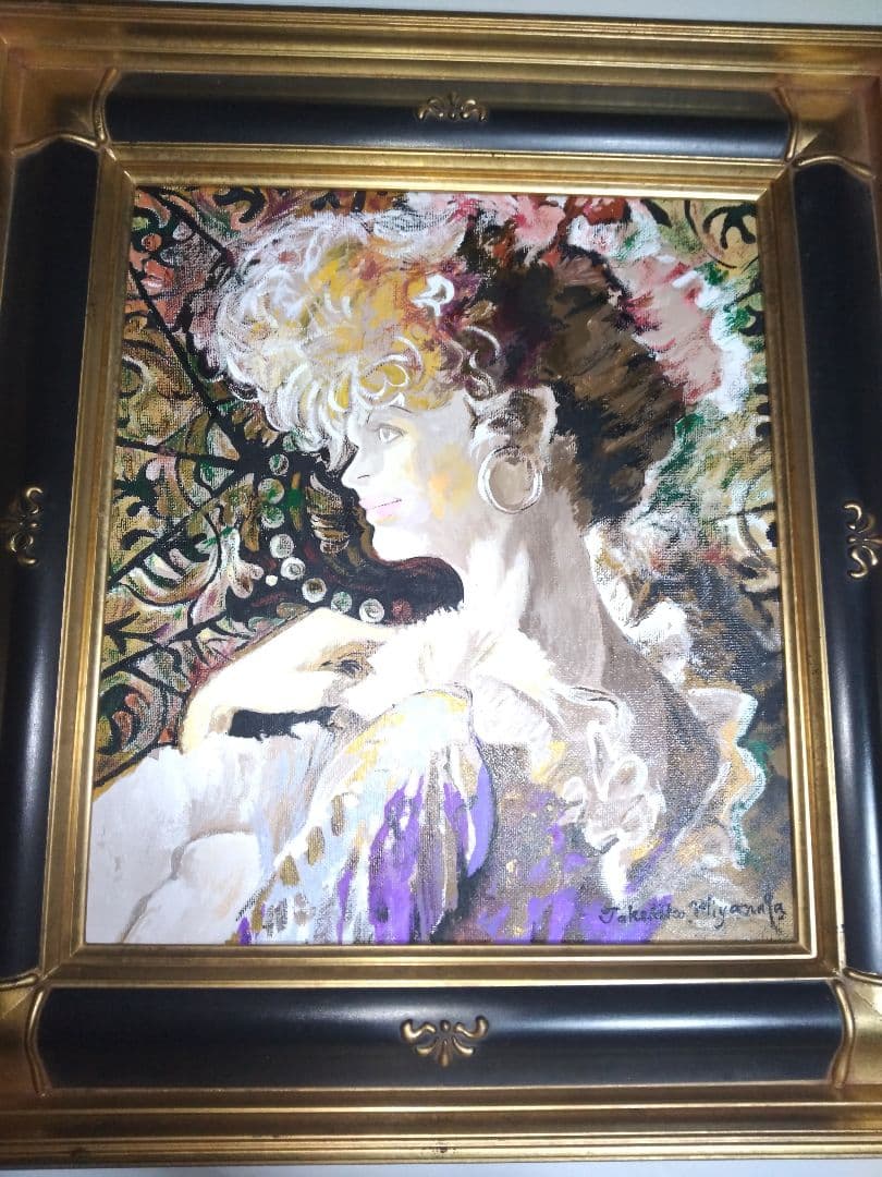 宮永岳彦、絵画油彩、約6F、黎、新品高級額縁、肉筆、東郷青児、高塚省吾。