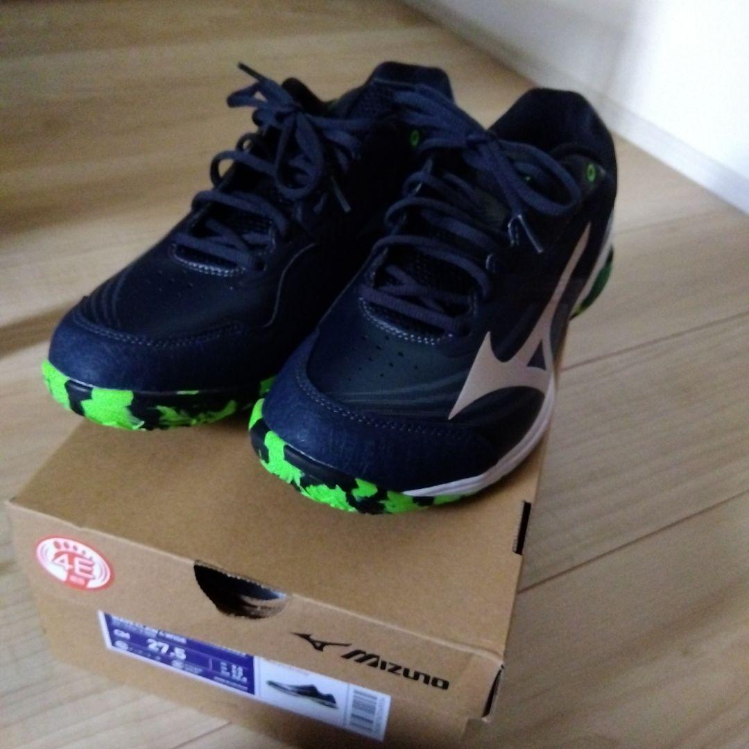 Mizuno バドミントンシューズ 27.5cm ネイビー/グリーン