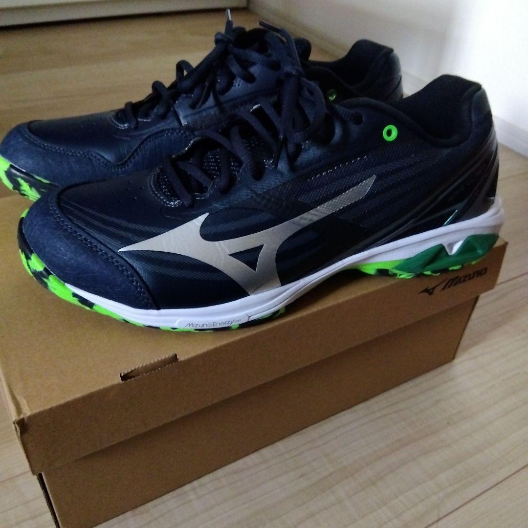 Mizuno バドミントンシューズ 27.5cm ネイビー/グリーン