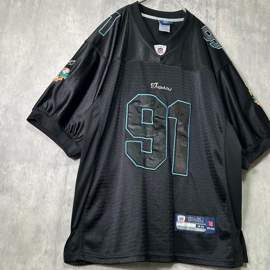 NFL ドルフィンズ 希少デザイン ゲームシャツ #91 Wake 黒