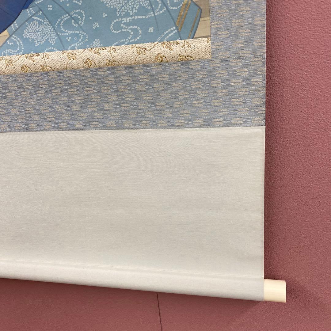 美品 掛け軸 上村松園筆「待月」四季の実人画 中秋の名月 名画