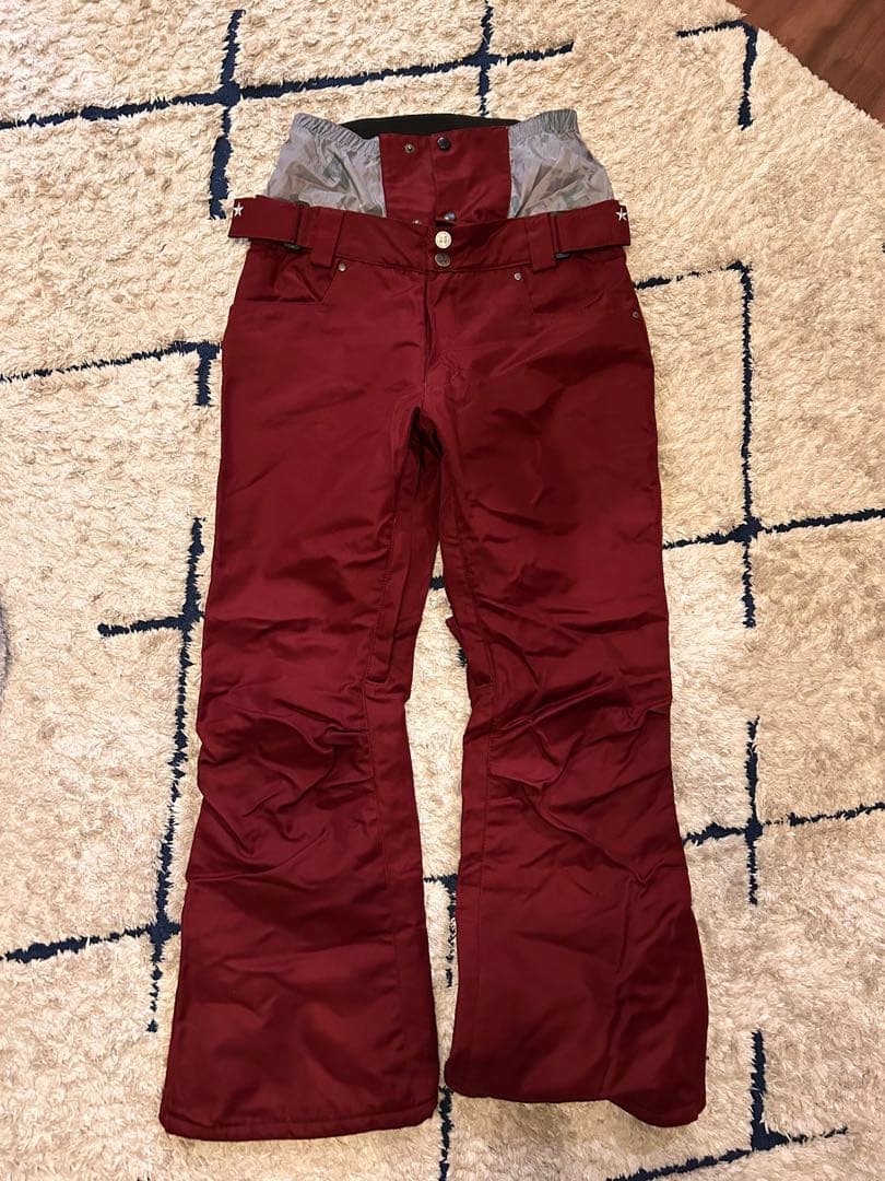 スノーボード　スキーウェア バーガンディ　赤　Mサイズ