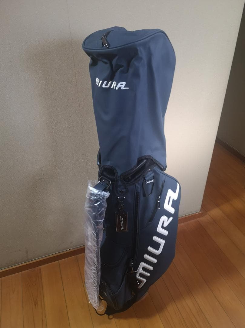 希少 新品 未使用 三浦技研 キャディバッグ スタンドバッグ 9型 紺