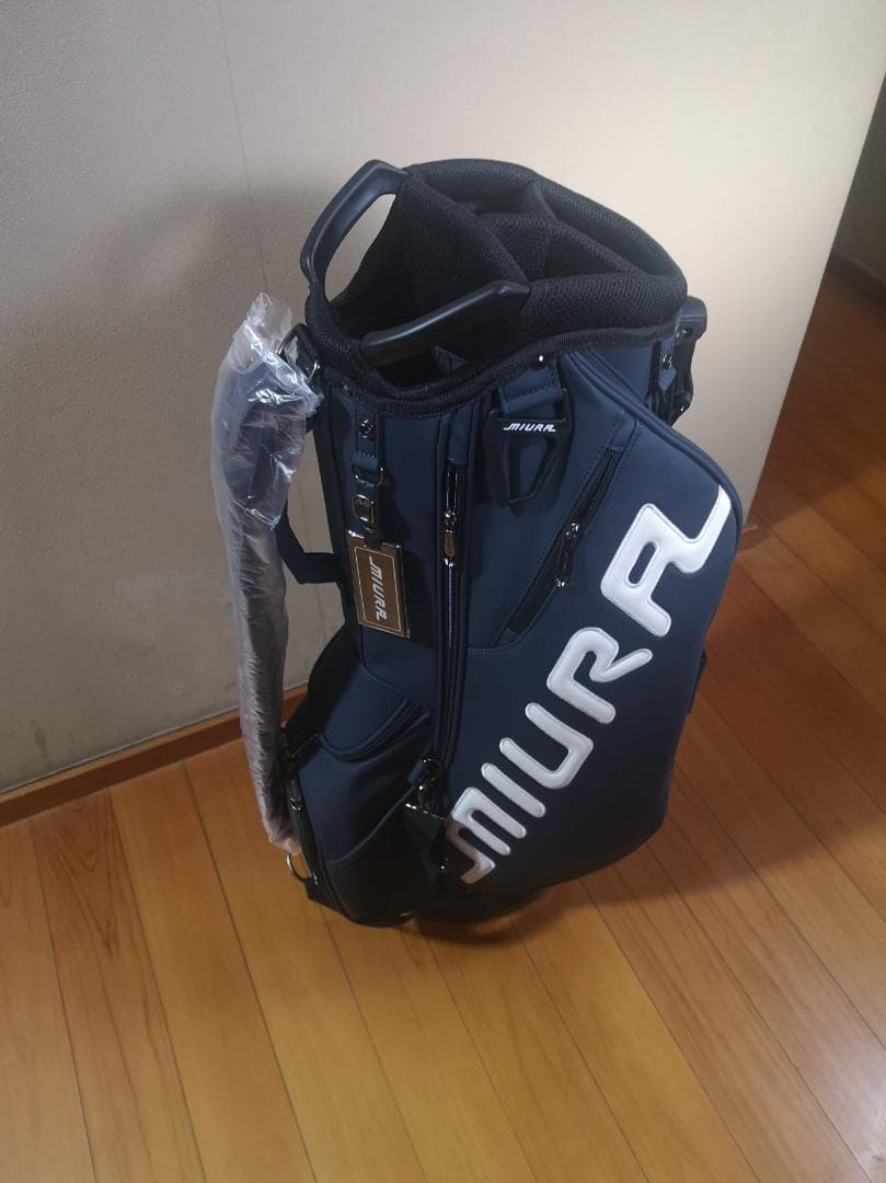 希少 新品 未使用 三浦技研 キャディバッグ スタンドバッグ 9型 紺