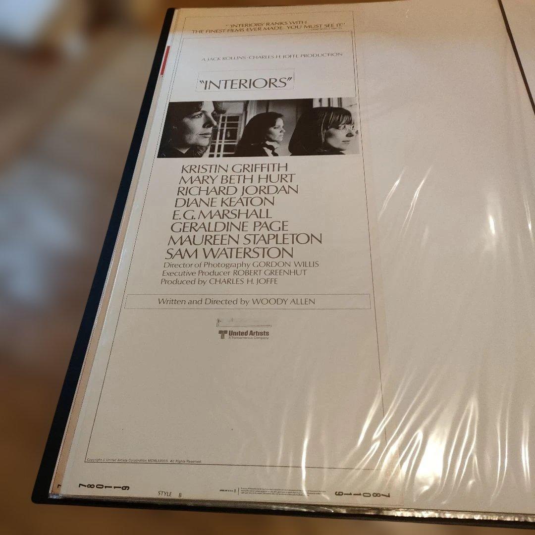 映画「インテリア」本国アメリカ版インサートサイズポスター スタイルB