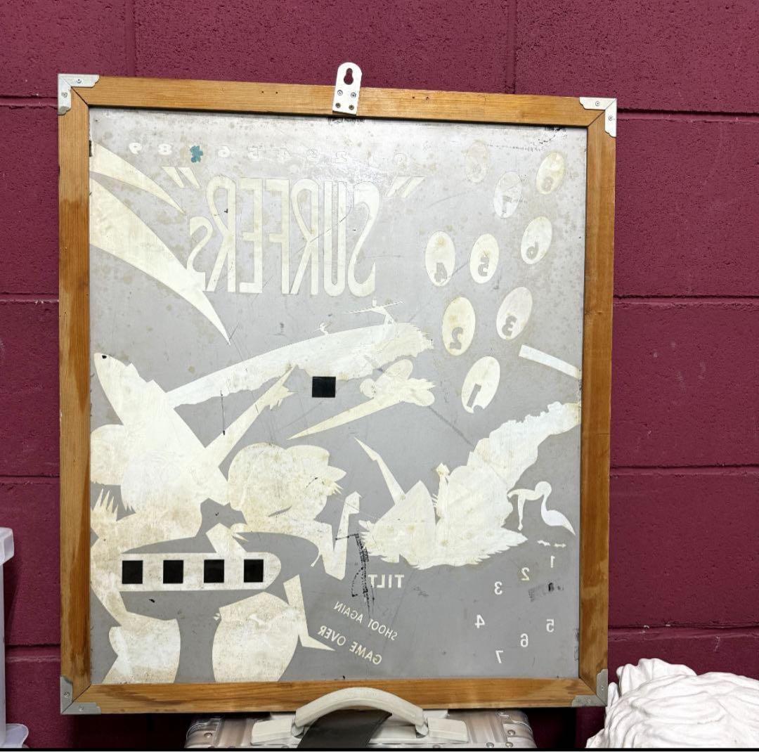 【希少】Bally バリー社 古いピンボールマシン バックグラス 背面パネル